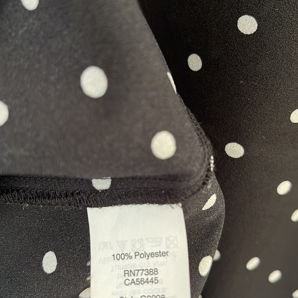 J.Crew Factory Crewneck women’s blouse - black with white polka dots - Picture 6 of 6